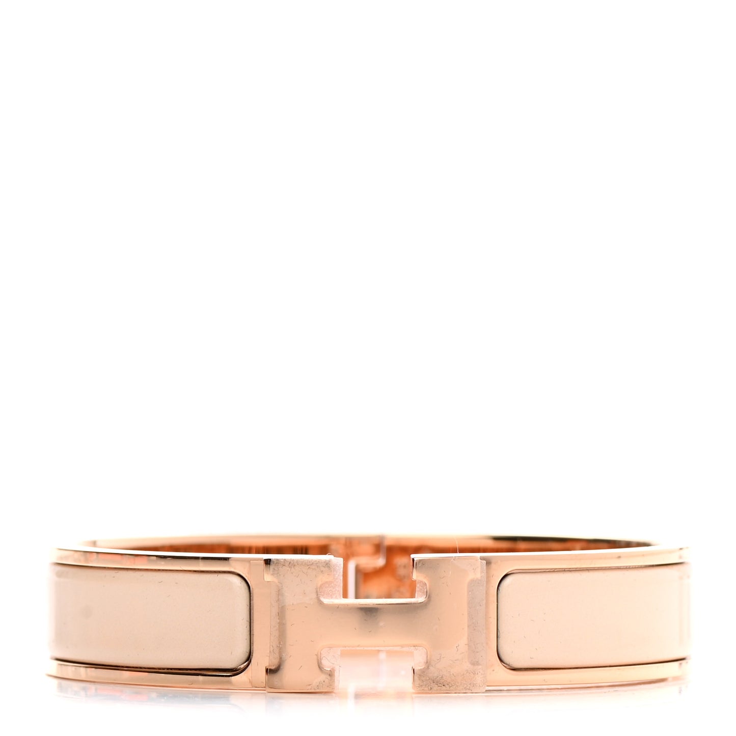 Enamel Narrow Clic Clac H Bracelet PM Beige Nacre