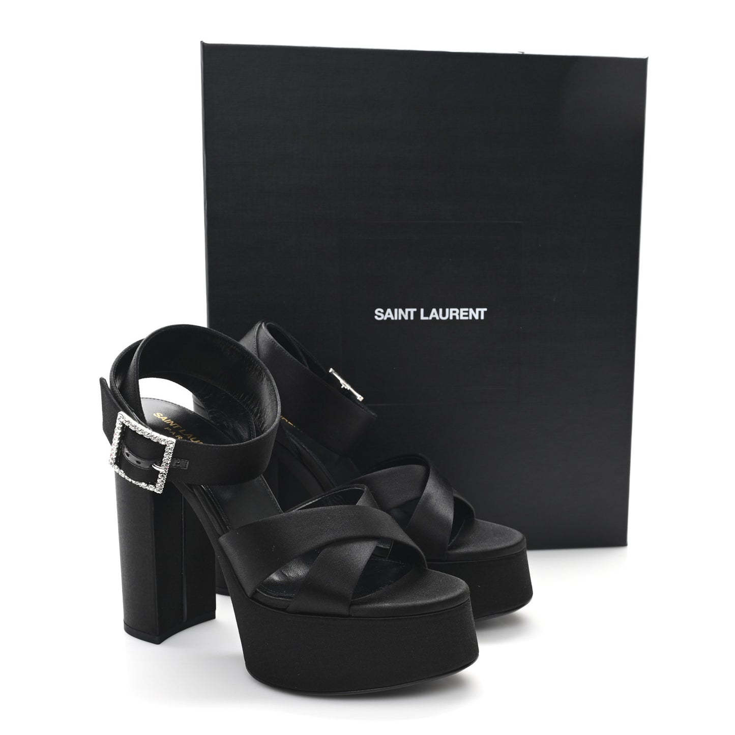 Raso Regale Bianca 85 Platform Sandals 39 Black