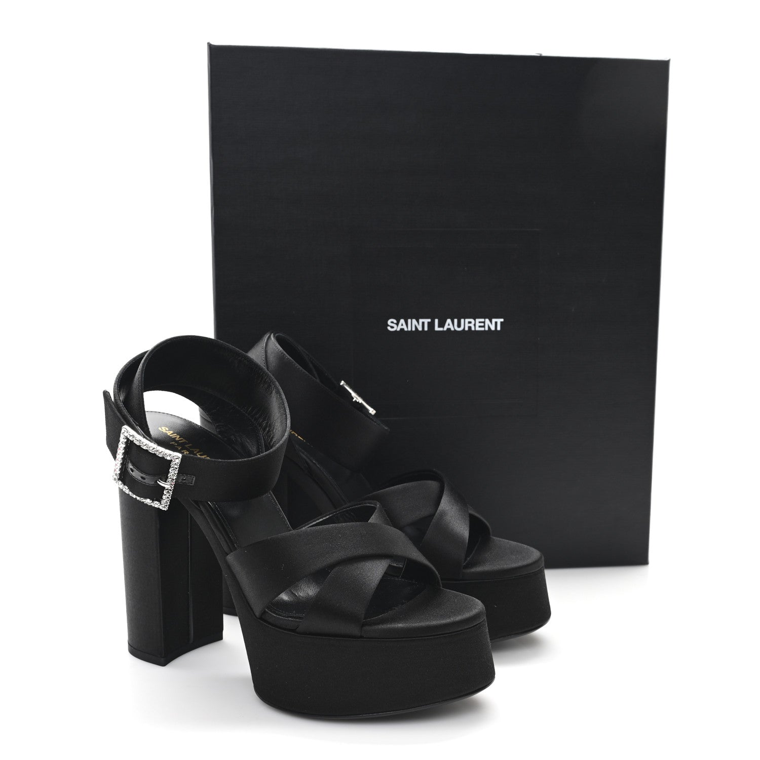 Saint Laurent Raso Regale Bianca 85 Platform Sandals 39 Black 10 of 10