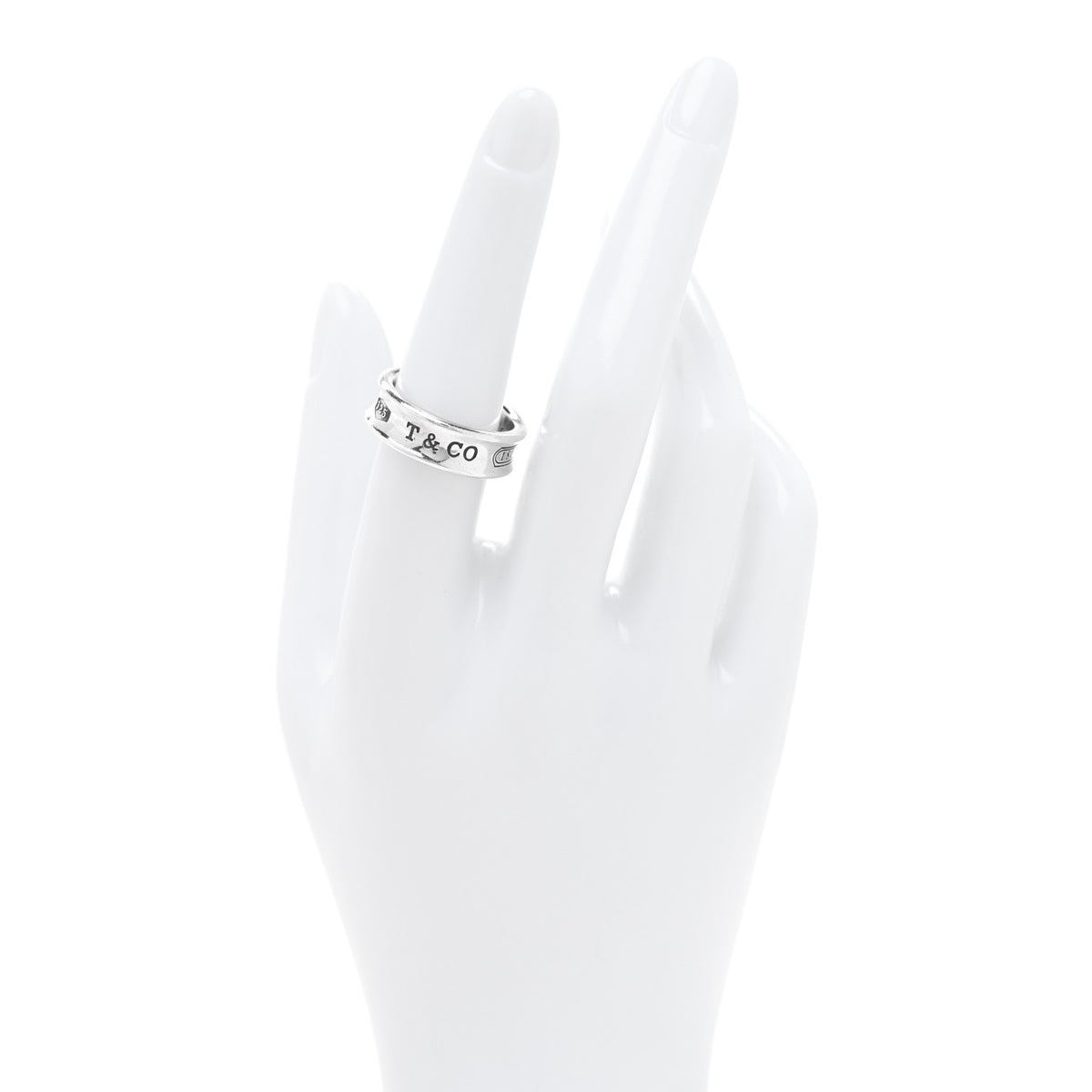 Tiffany Sterling Silver 1837 Band Ring 54 7 2 of 4