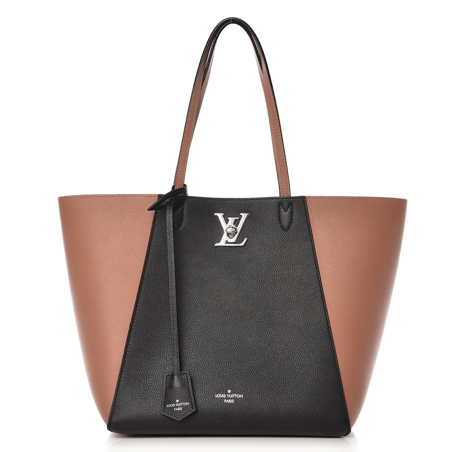Calfskin Lockme Cabas Bois de Rose Black