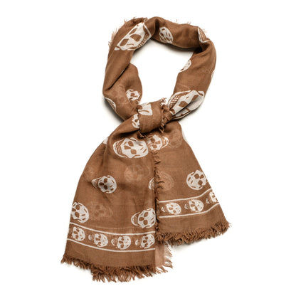Alexander McQueen Modal Cashmere Skull Shawl Light Brown 1 of 5