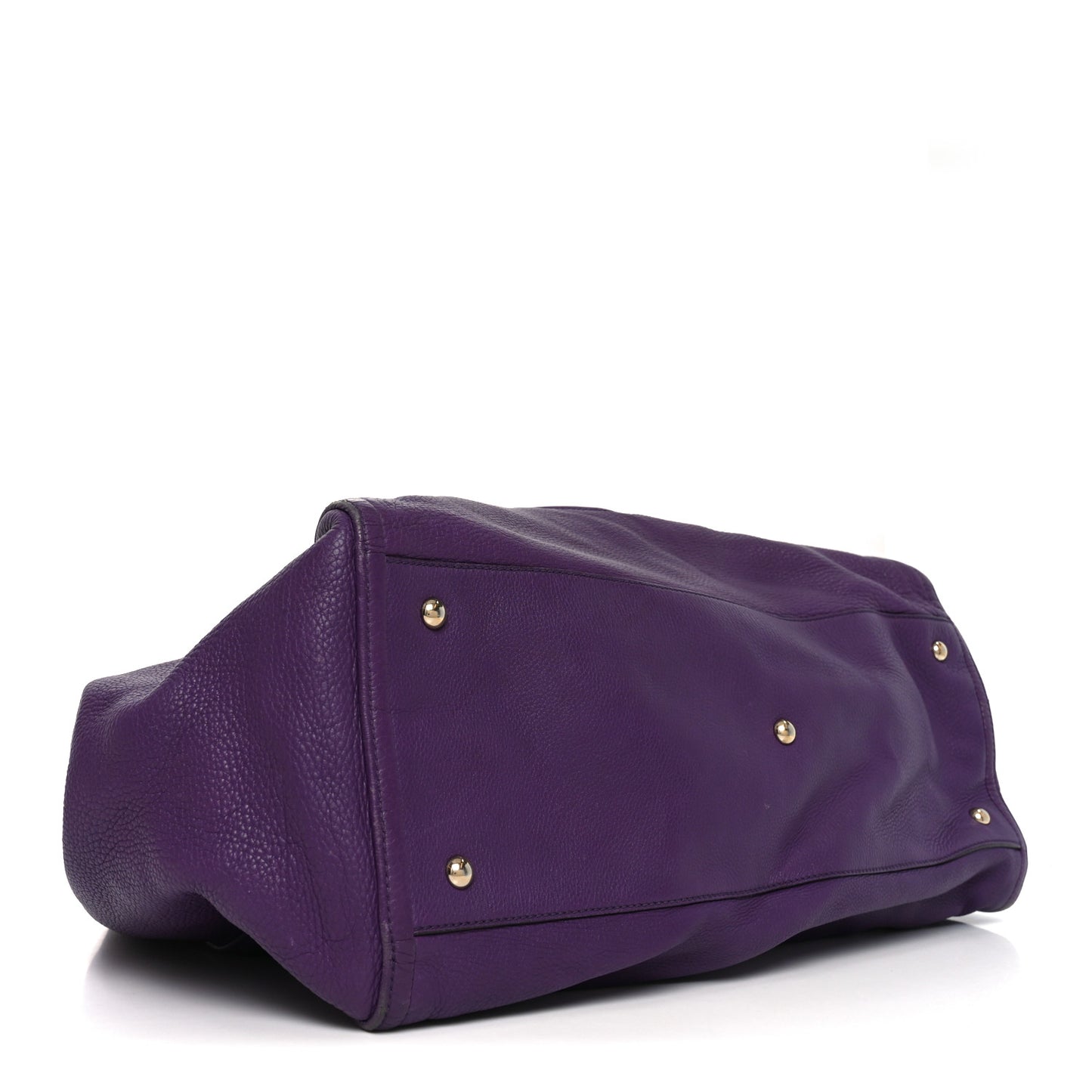 Pebbled Calfskin Large Soho Shoulder Bag Shine Purple