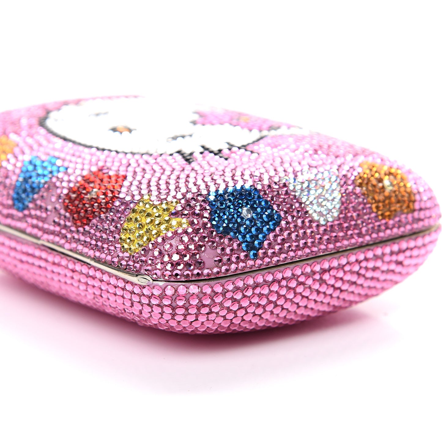 Swarovski Crystal Hello Kitty Minaudiere Clutch Pink