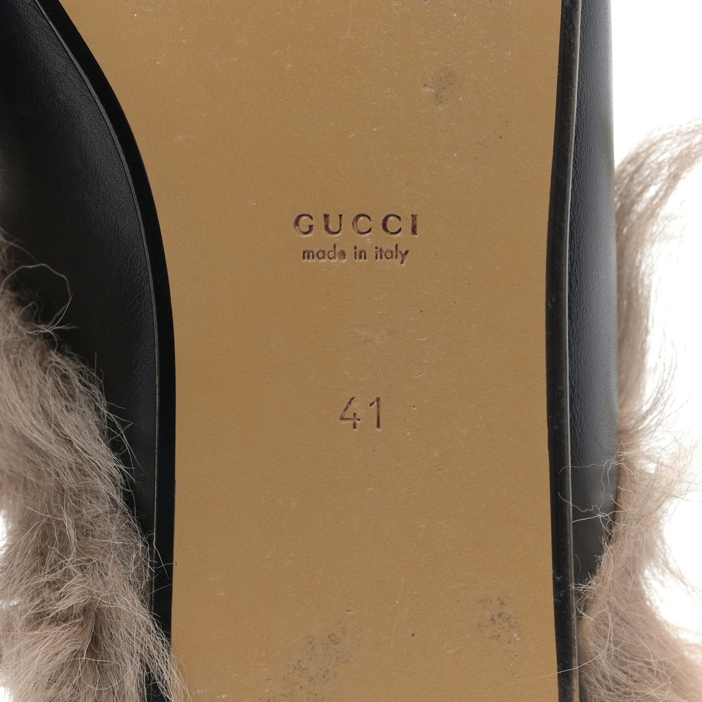 Calfskin Fur Womens Princetown Slippers 41 Black