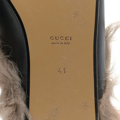 Gucci Calfskin Fur Womens Princetown Slippers 41 Black 6 of 7