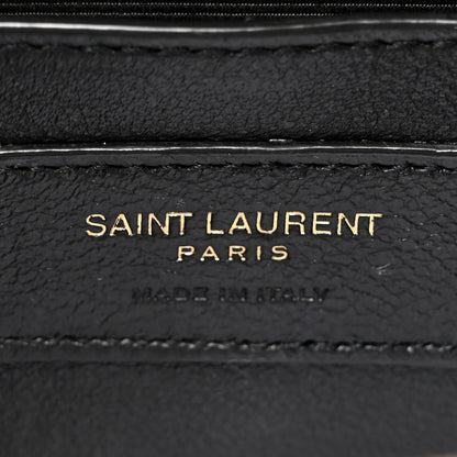 Saint Laurent Grain De Poudre Textured Mixed Matelasse Triquilt Small Monogram Satchel Dark Beige 6 of 16