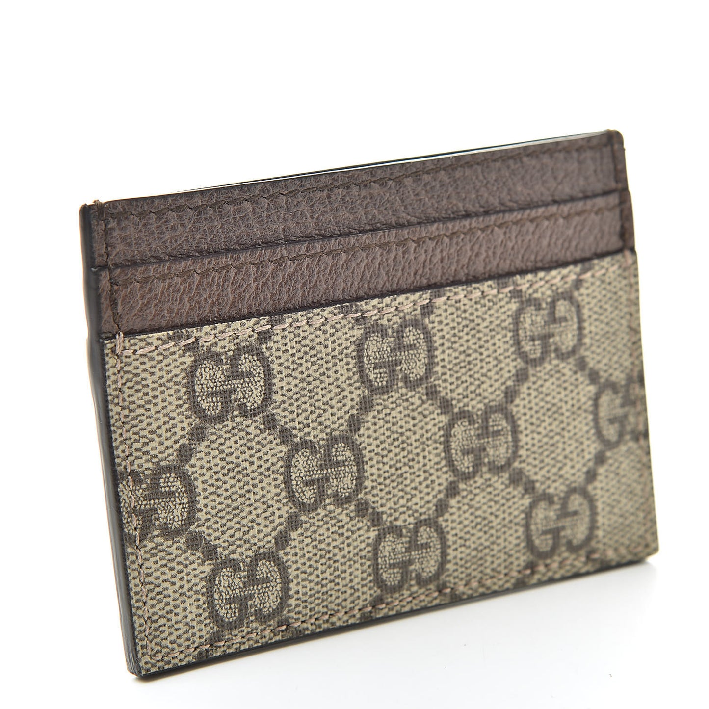 GG Supreme Monogram Ophidia Card Holder Brown