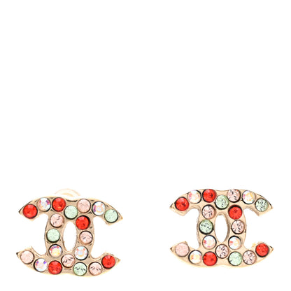 Chanel Crystal CC Earrings Gold Multicolor 1 of 4