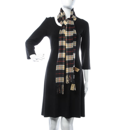 Burberry Cashmere Vintage Check Icon Stripe Scarf Black 2 of 5