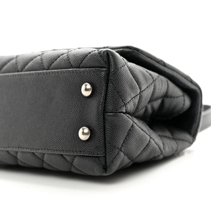 Chanel Caviar Lizard Embossed Quilted Mini Coco Handle Flap Black 10 of 12