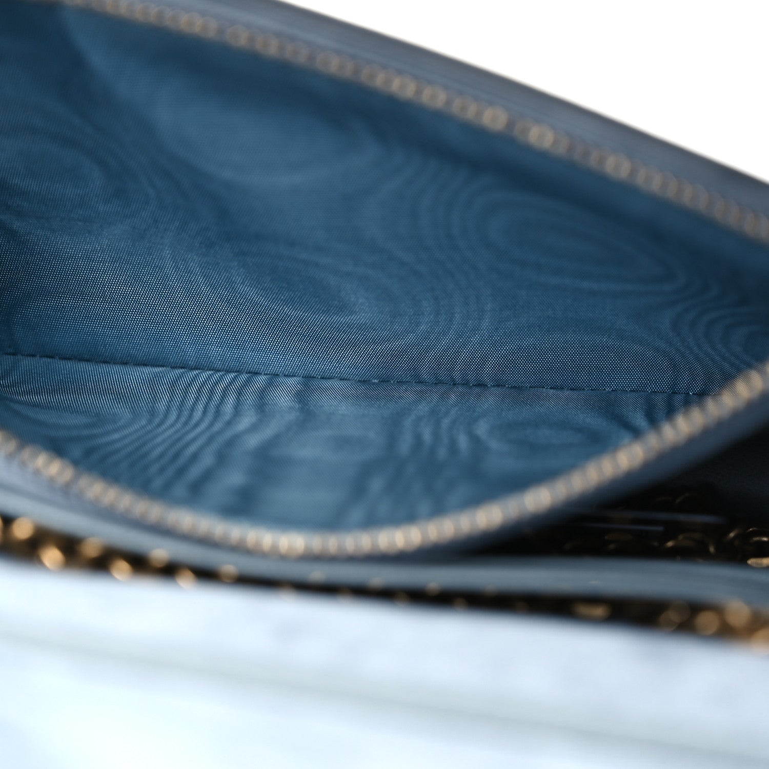 Christian Dior Goatskin Saddle Chain Pouch Cloud Blue 6 of 14