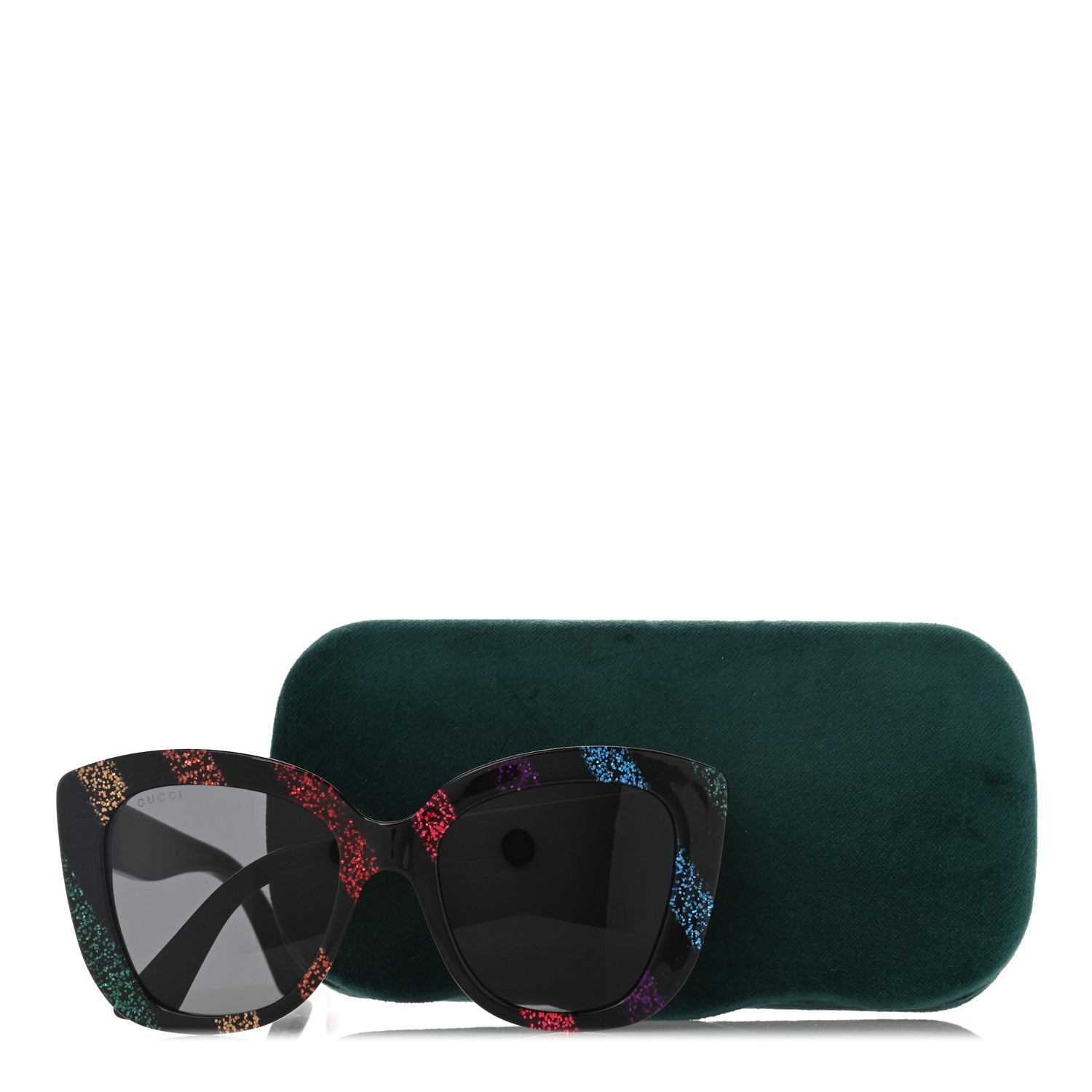 Gucci Acetate Glitter Sunglasses GG0327S Black 9 of 9