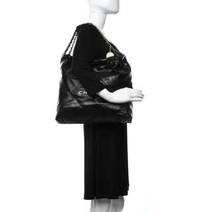 Chanel Shiny Calfskin Quilted Chanel 22 Black 2 of 11