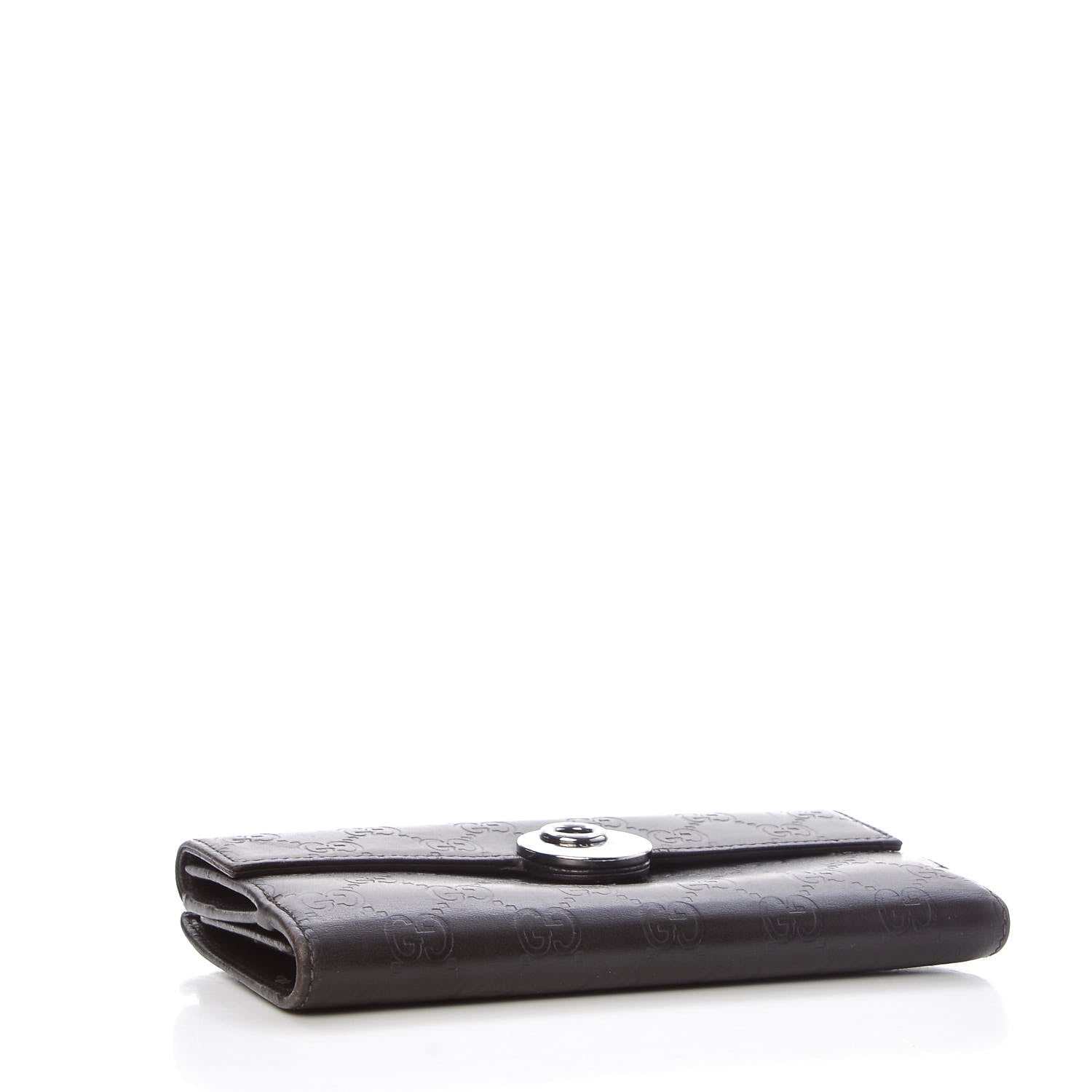 Gucci Guccissima Eclipse Continental Flap Wallet Dark Brown 4 of 9