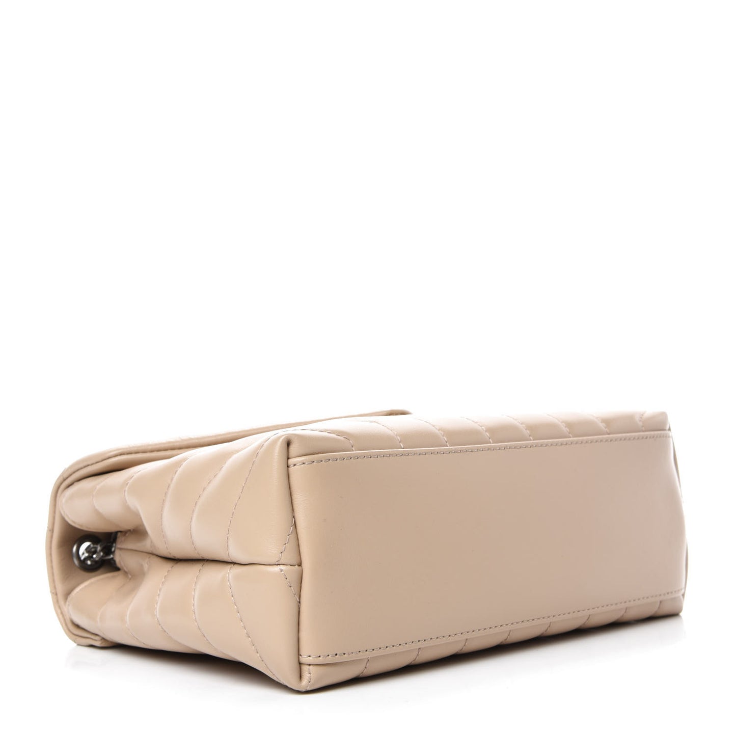 Calfskin Y Quilted Monogram Small Loulou Chain Satchel Nude Powder