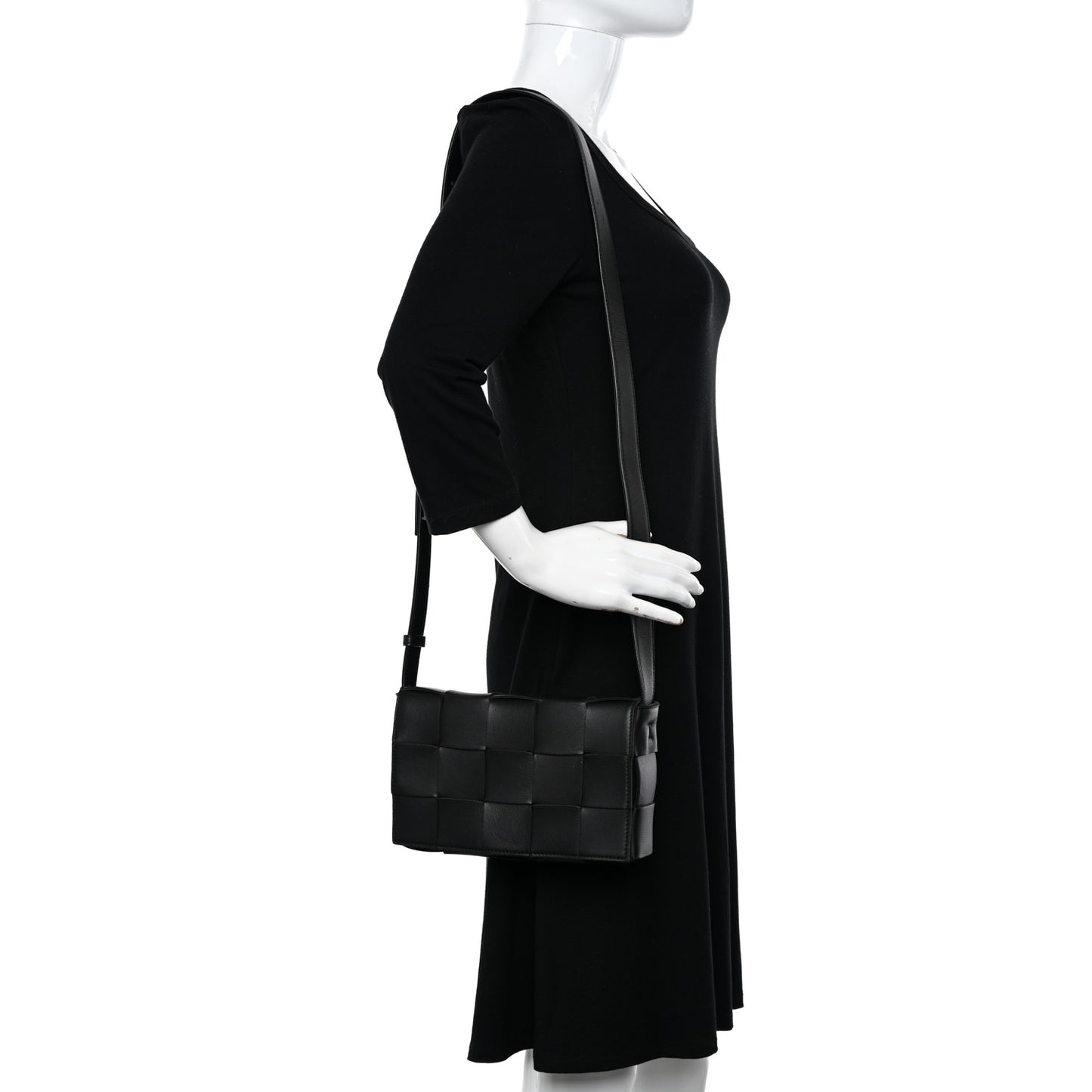 Lambskin Maxi Intrecciato Cassette Crossbody Bag Black