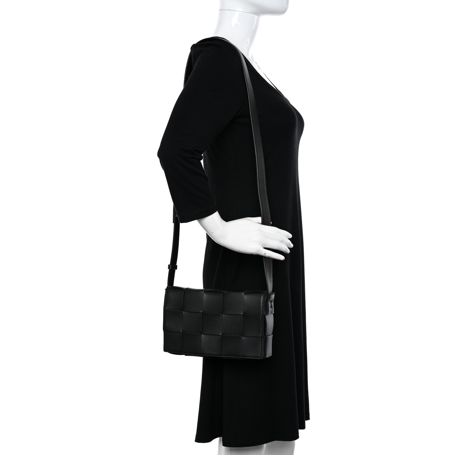 Bottega Veneta Lambskin Maxi Intrecciato Cassette Crossbody Bag Black 2 of 13
