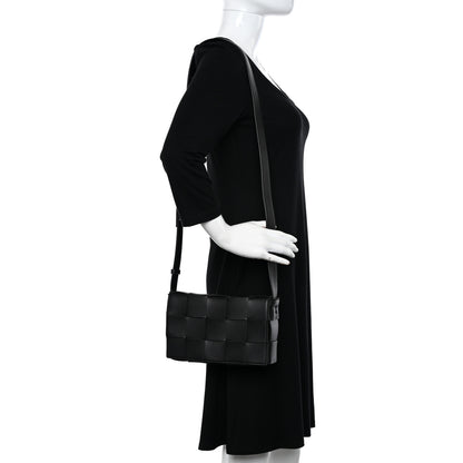 Bottega Veneta Lambskin Maxi Intrecciato Cassette Crossbody Bag Black 2 of 13