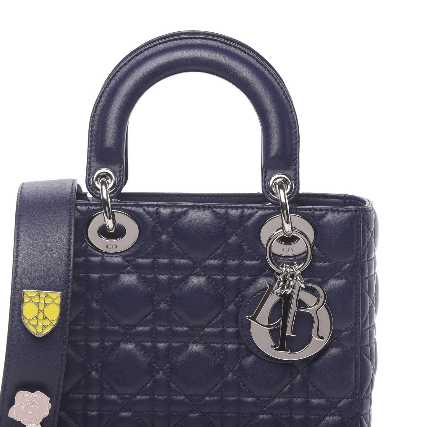 Lambskin Cannage Small Lucky Badges My Lady Dior Navy