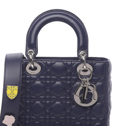 Christian Dior Lambskin Cannage Small Lucky Badges My Lady Dior Navy 9 of 9