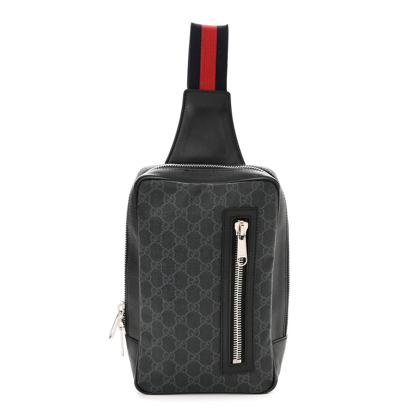 GG Supreme Monogram Web Belt Bag Black Grey