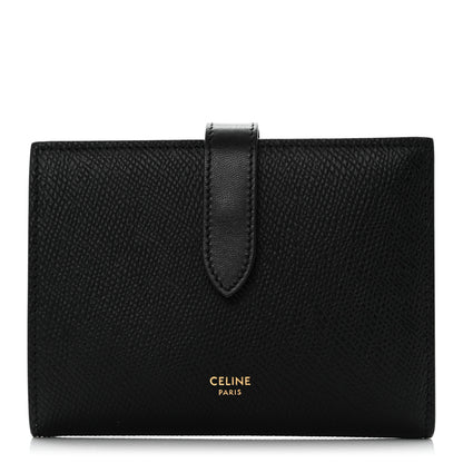 Celine Grained Calfskin Medium Multifunction Strap Wallet Black 1 of 8