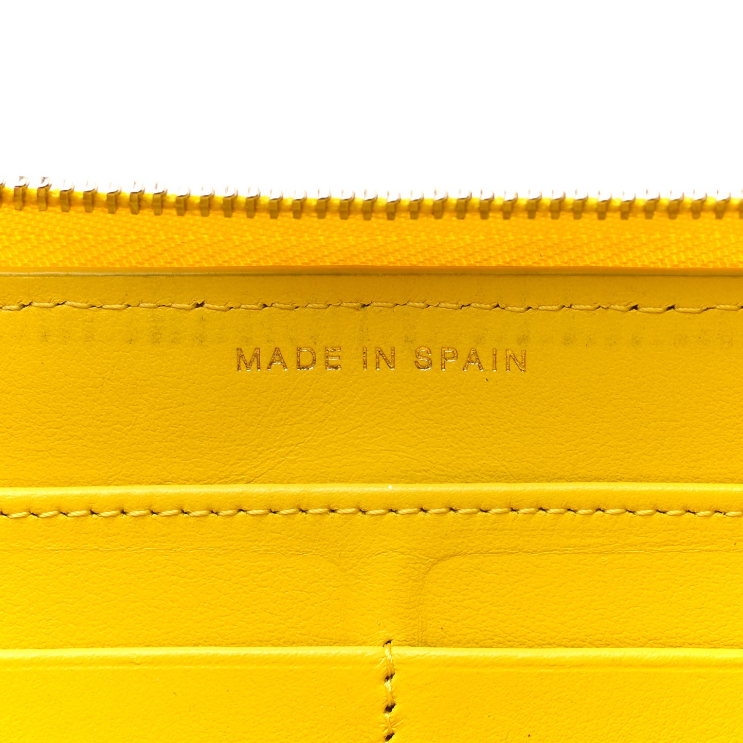 Caviar Quilted Large Gusset Zip Around Wallet Yellow