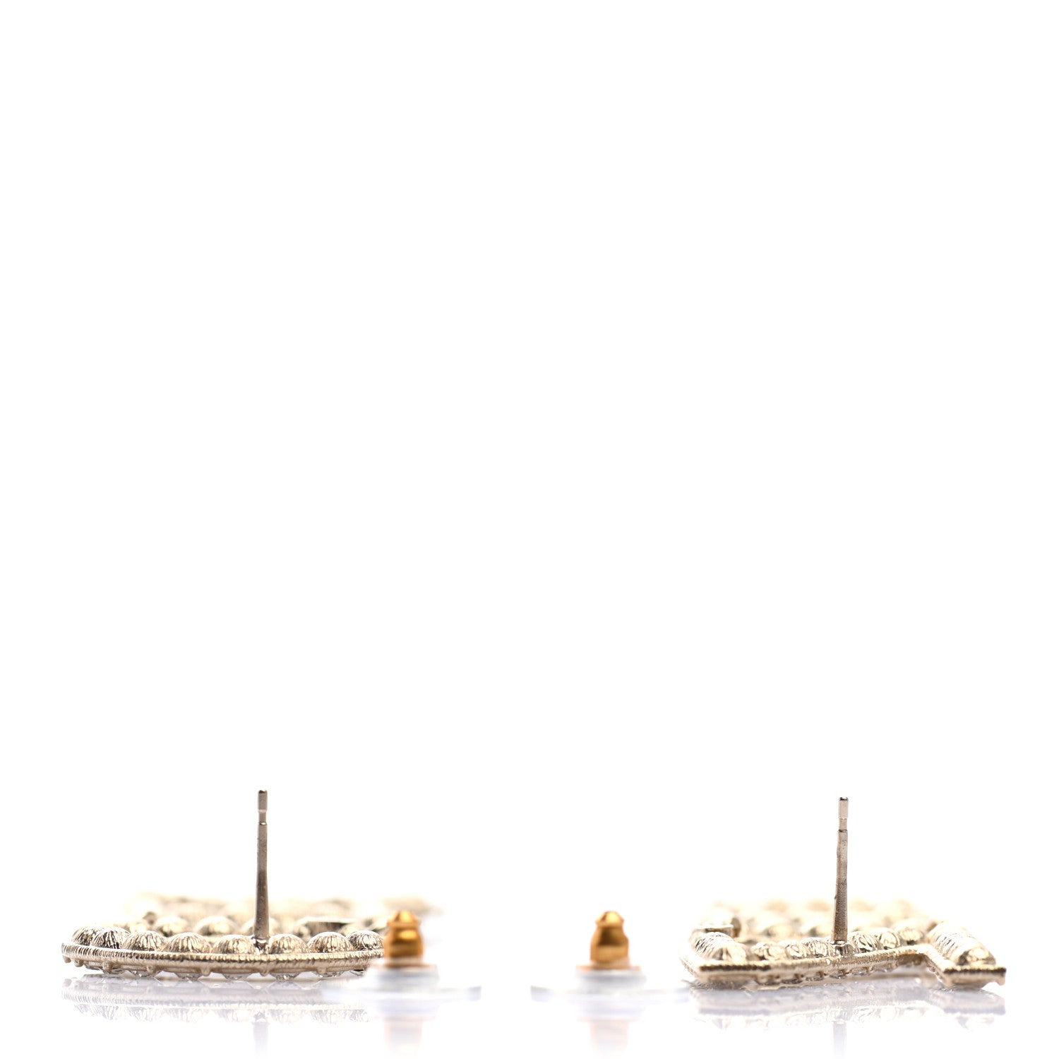 Chanel Crystal Cha-Nel Logo Drop Earrings Gold 3 of 4
