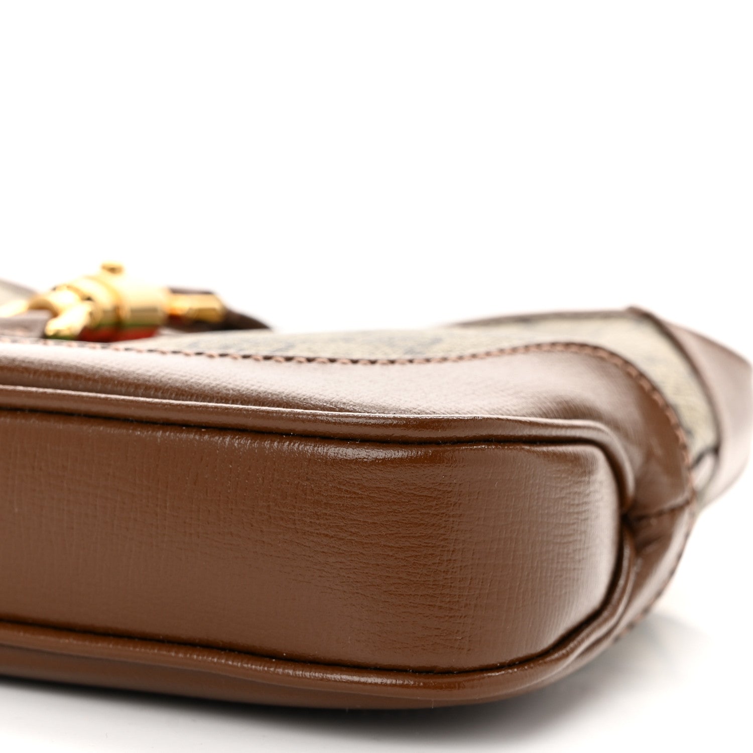 Gucci GG Supreme Monogram Azalea Calfskin Web Mini Jackie 1961 Hobo Beige Ebony Brown Sugar 10 of 11