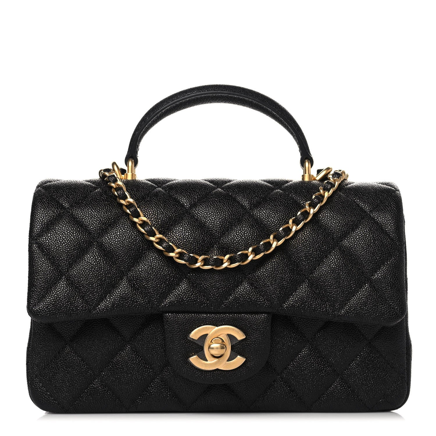 Chanel Caviar Quilted Mini Top Handle Rectangular Flap Black 1 of 9