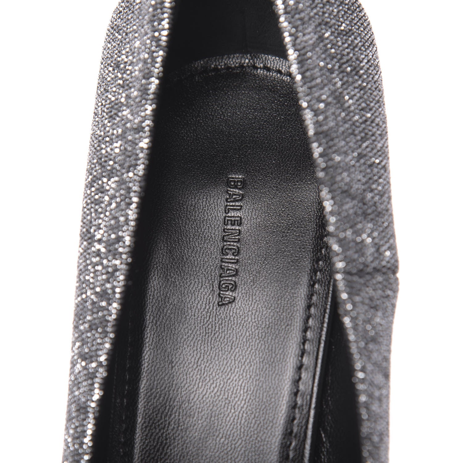 Balenciaga Shiny Fabric Square Knife 80mm Pumps 37.5 Silver 7 of 9