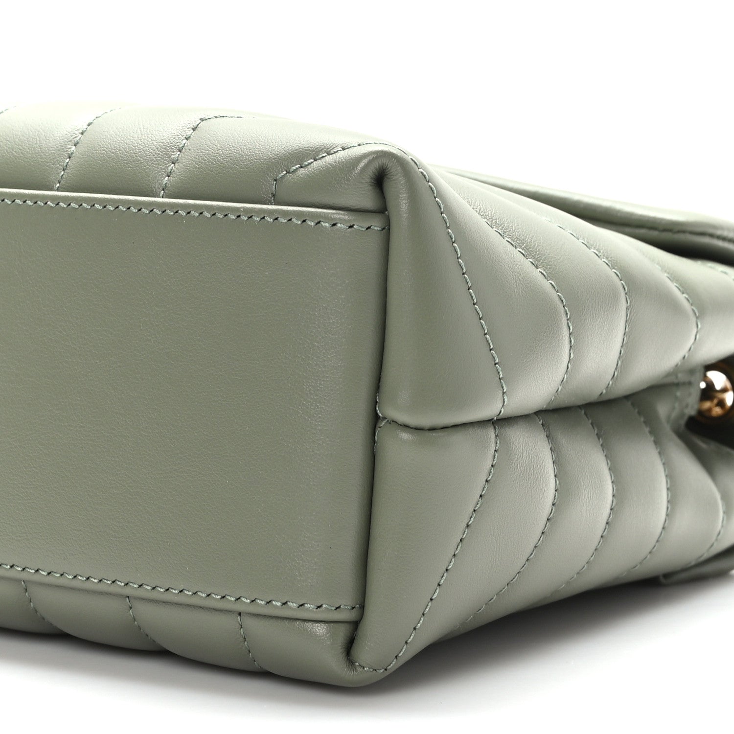Saint Laurent Calfskin Y Quilted Monogram Small Loulou Chain Satchel Light Sage 8 of 8
