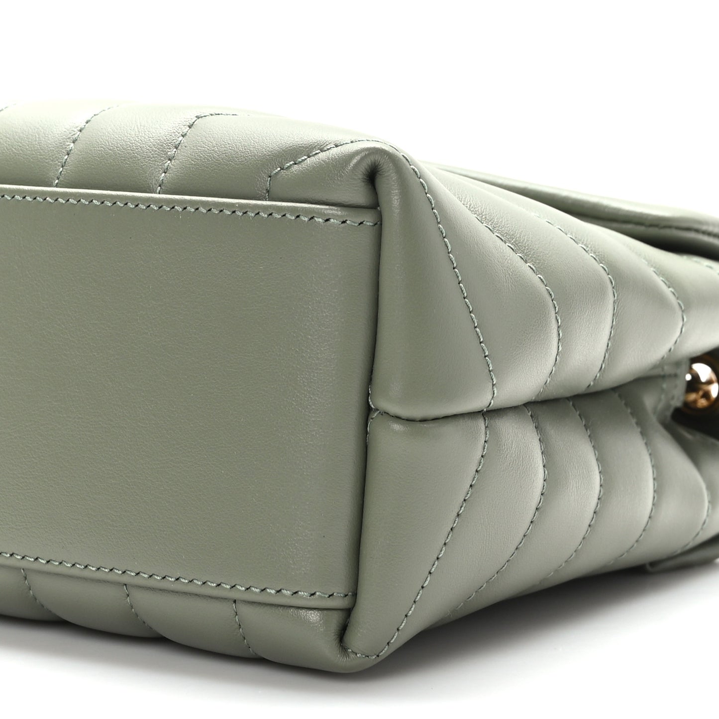 Calfskin Y Quilted Monogram Small Loulou Chain Satchel Light Sage