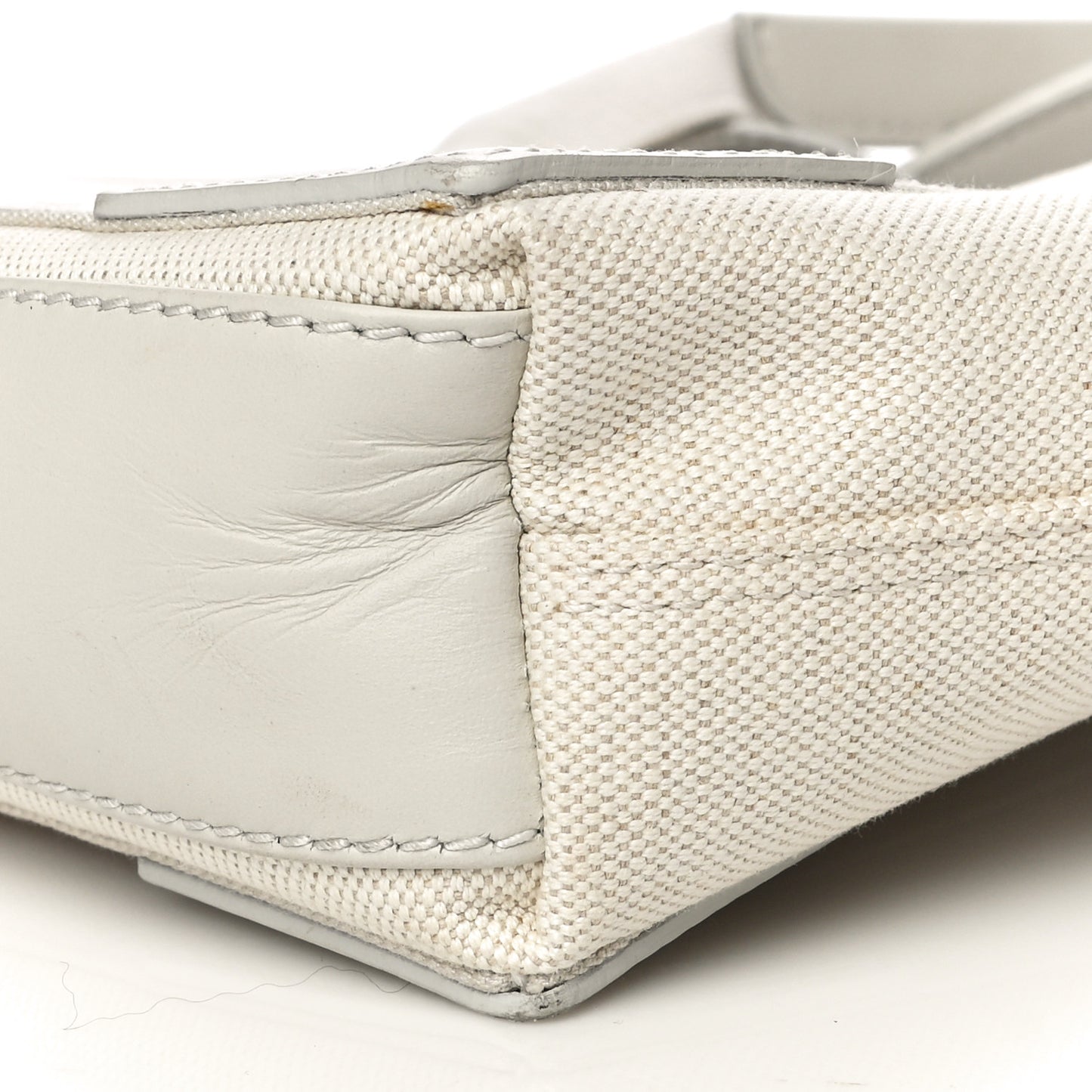 Cotton Canvas Calfskin Navy Cabas XS Natural