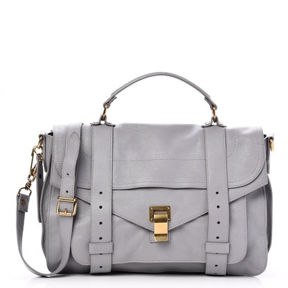 Proenza Schouler Lambskin Medium PS1 Satchel Concrete Grey 1 of 7