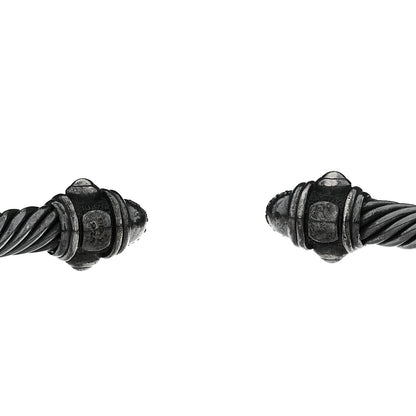 David Yurman Darkened Sterling Silver Black Diamond 5mm Renaissance Bracelet 3 of 3
