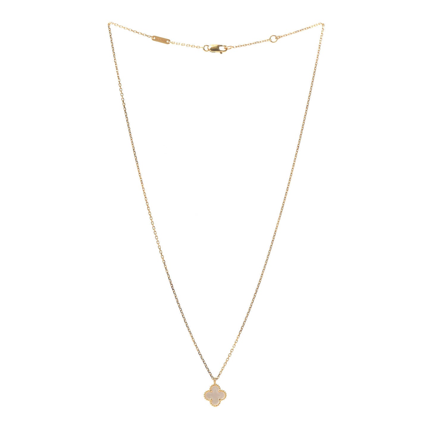 18K Yellow Gold Mother of Pearl Sweet Alhambra Pendant Necklace