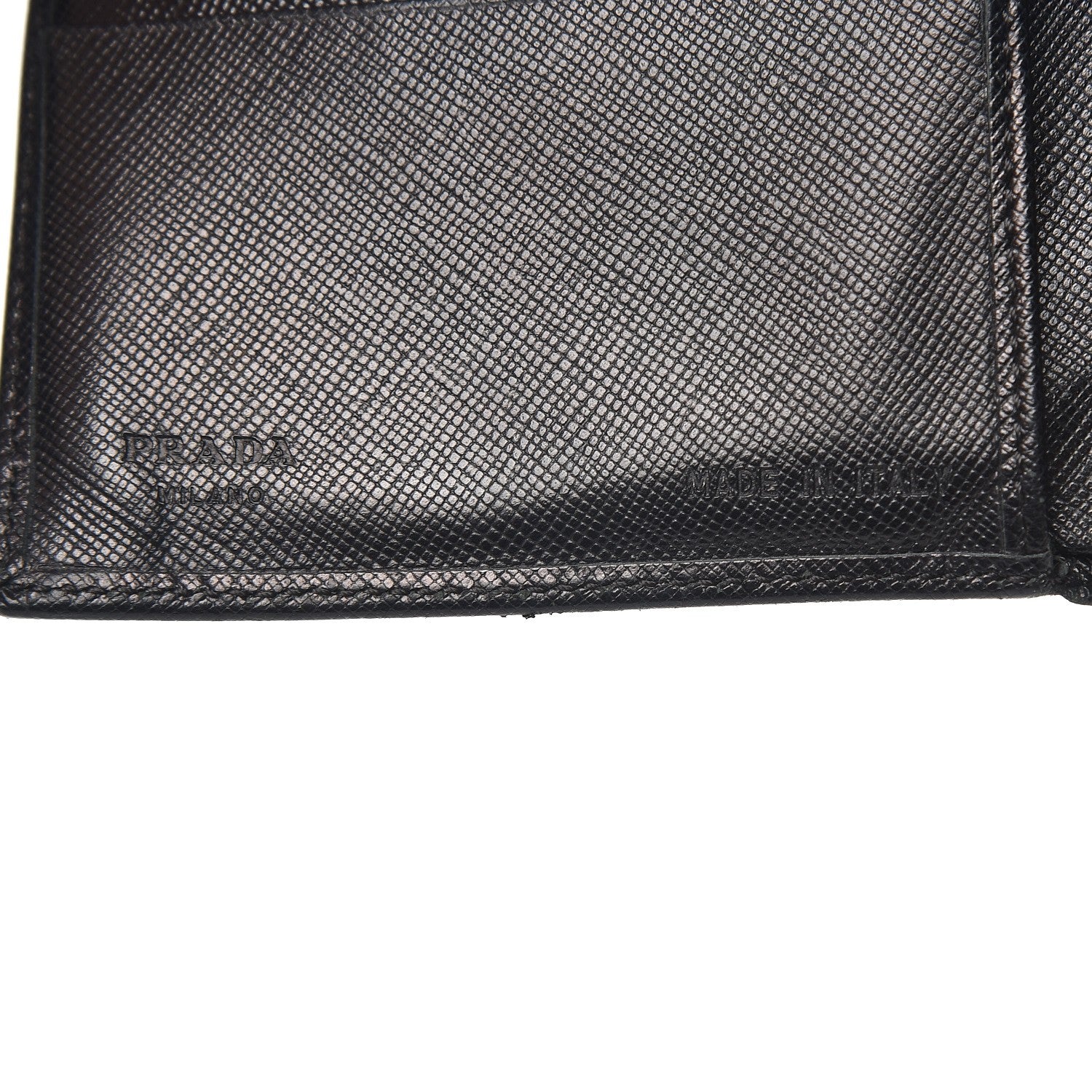 Prada Saffiano Triangle Flap Compact Wallet Nero Black 6 of 11
