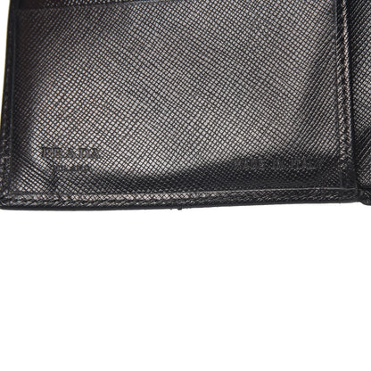 Prada Saffiano Triangle Flap Compact Wallet Nero Black 6 of 11