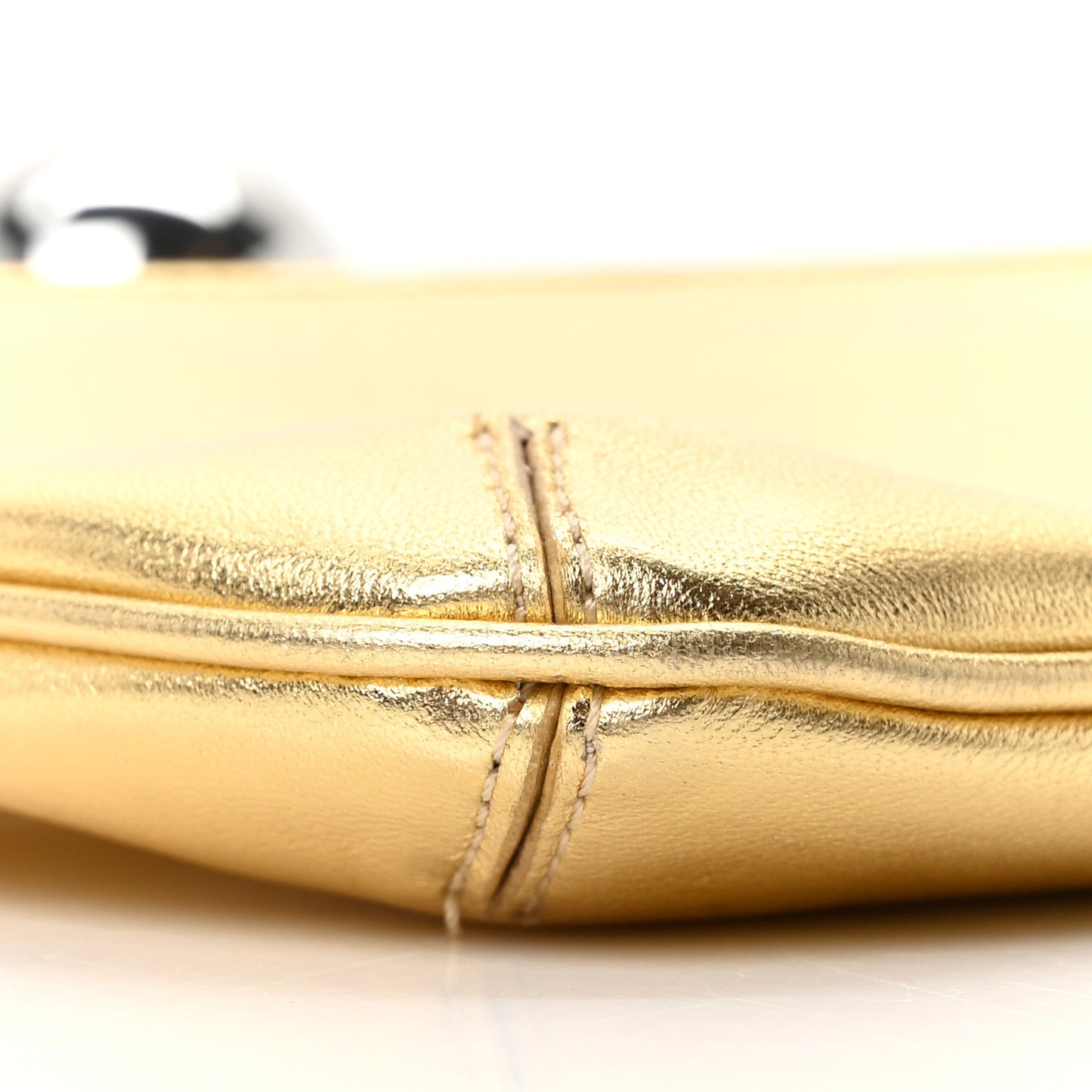 Metallic Smooth Calfskin Le Bisou Perle Gold