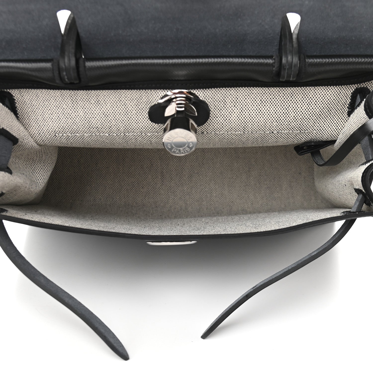 Hermes Toile H Berline Vache Hunter Herbag Zip PM 31 Black Ecru 6 of 12