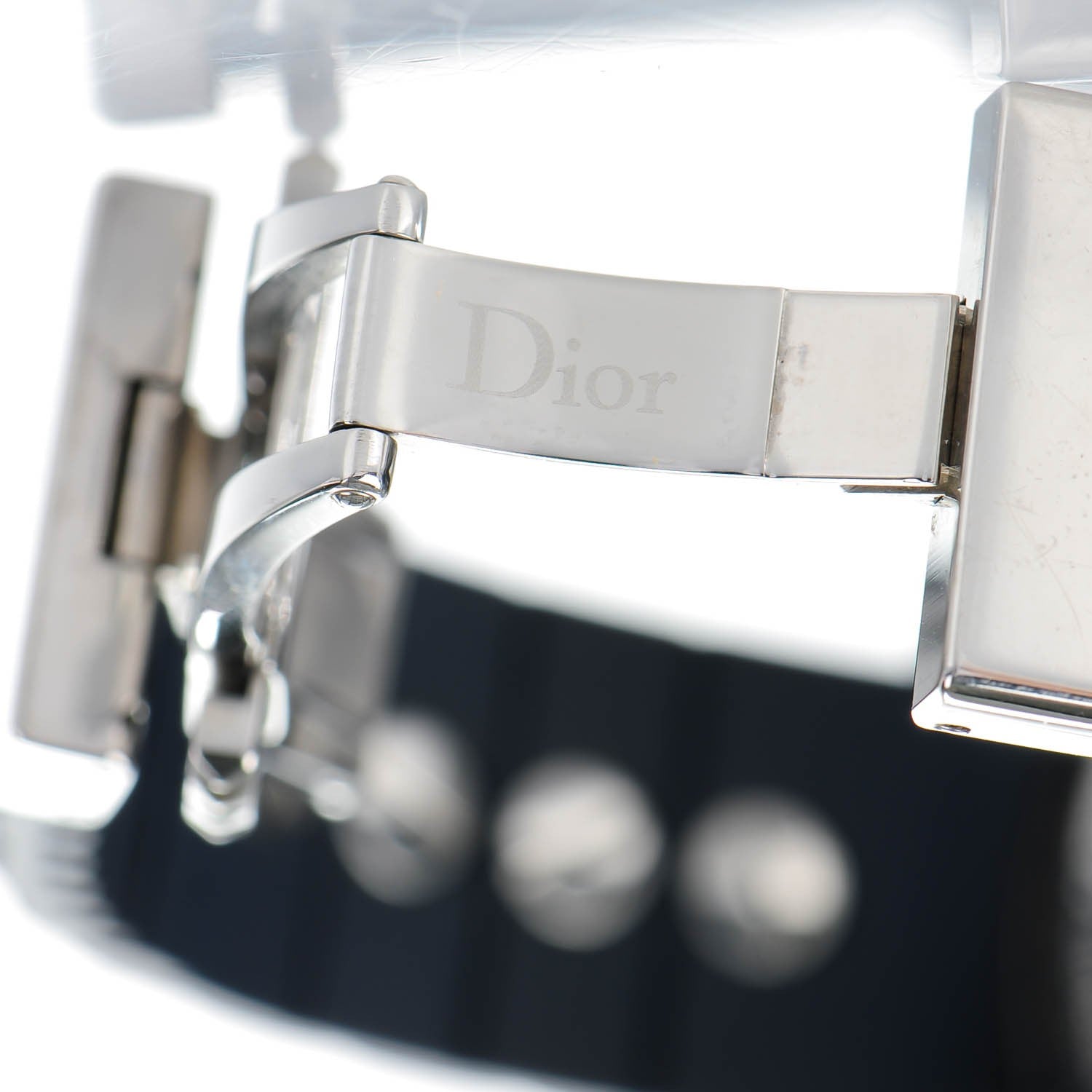Christian Dior Stainless Steel Rubber Diamond Blue Sapphire 38mm Christal Chronograph Quartz Watch Blue 8 of 8