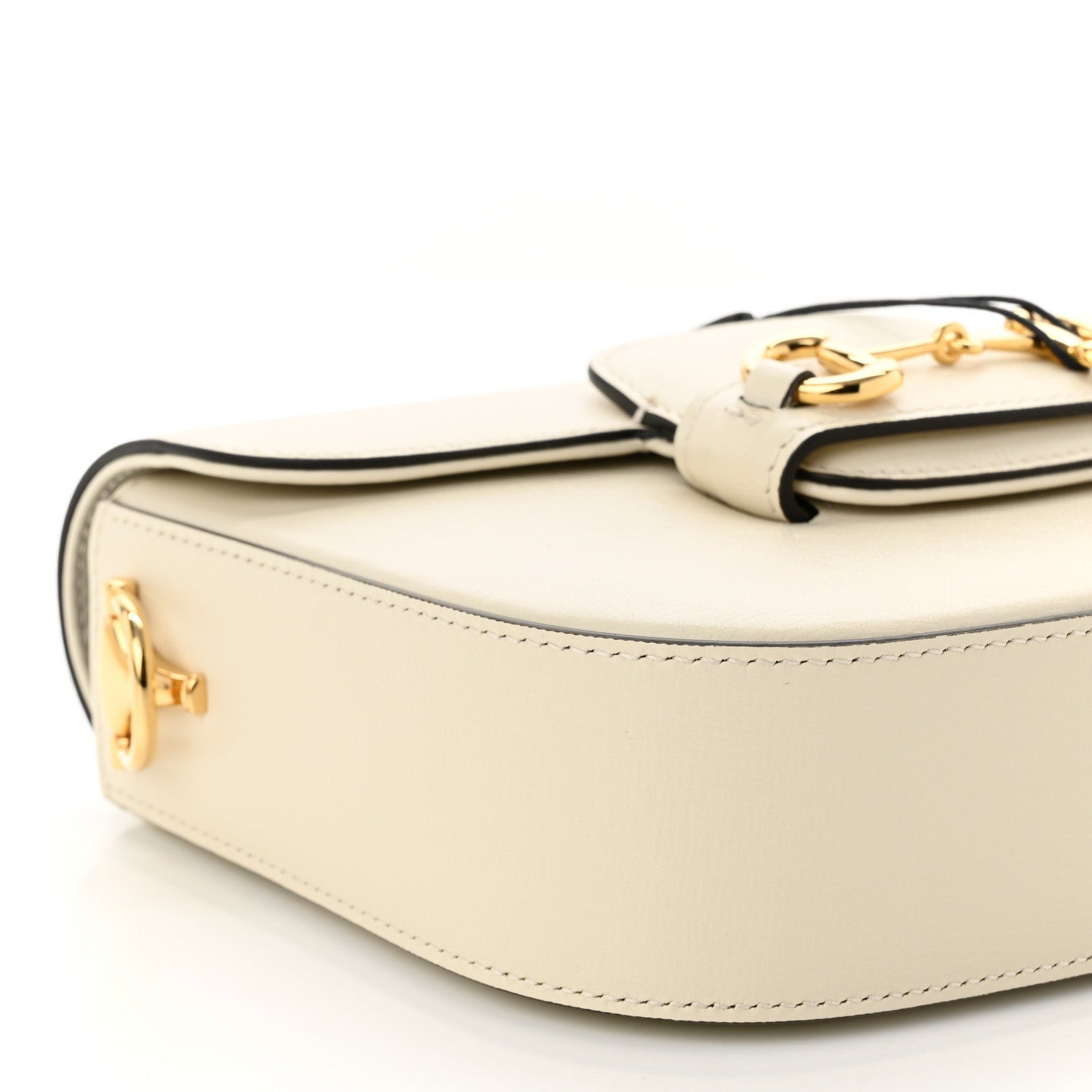 Gucci Azalea Calfskin Web Mini Horsebit 1955 Shoulder Bag Mystic White 9 of 10