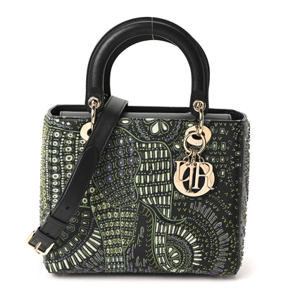 Christian Dior Smooth Calfskin Beaded Animals Medium Lady Dior Black Multicolor 1 of 10