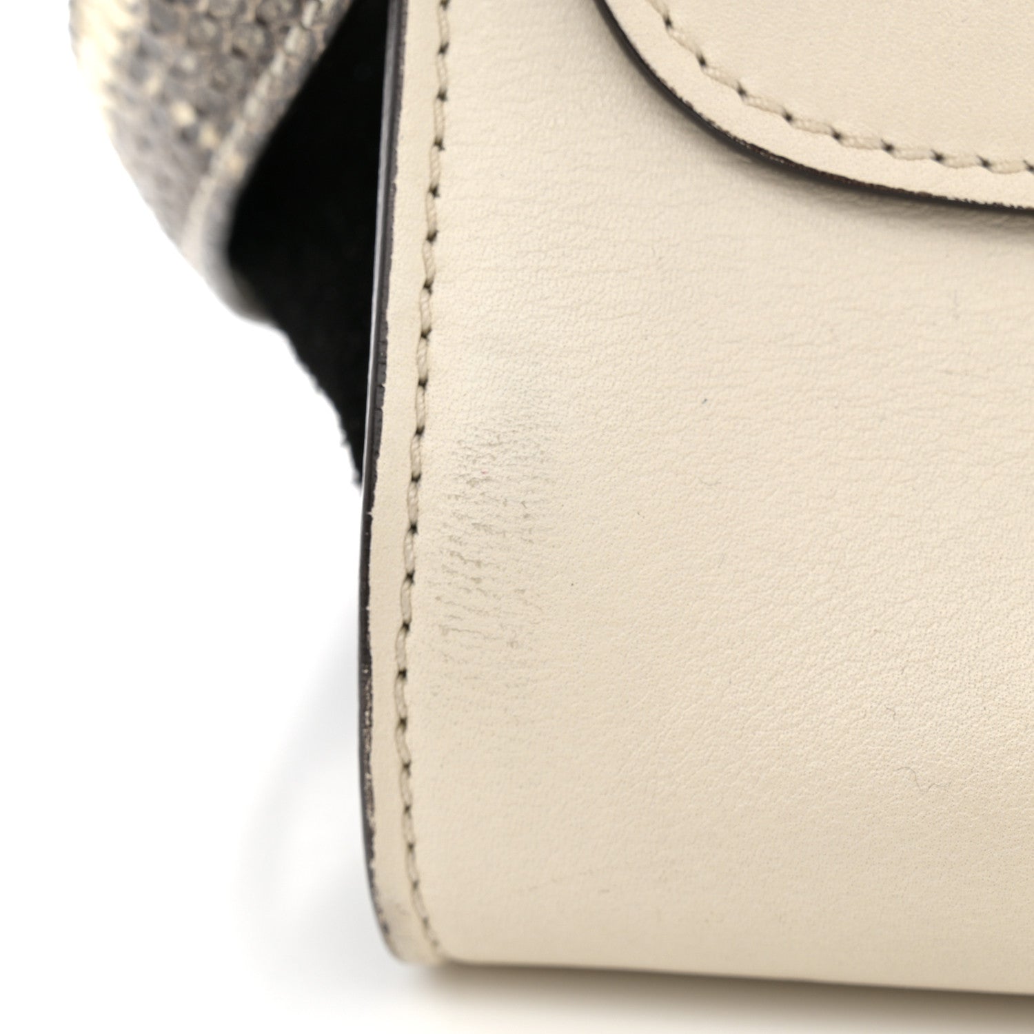 Celine Calfskin Suede Whipsnake Medium Trapeze Black White 12 of 17