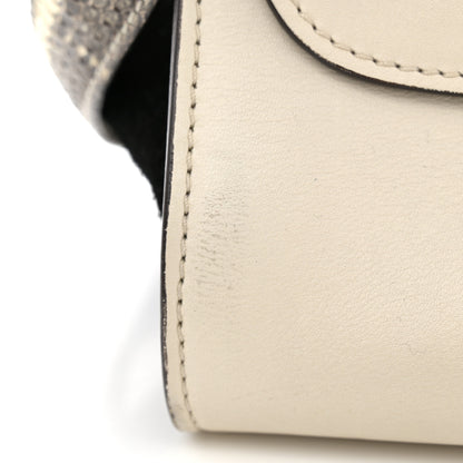 Celine Calfskin Suede Whipsnake Medium Trapeze Black White 12 of 17