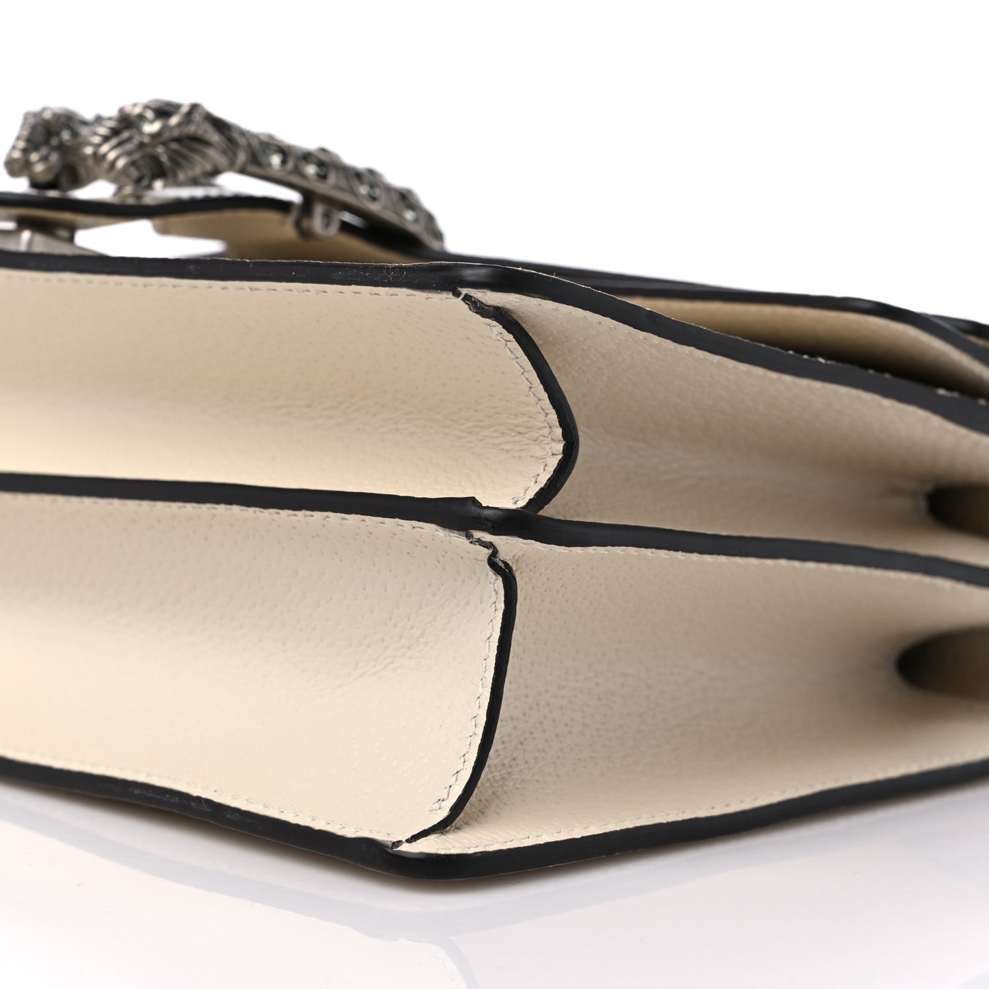 Textured Calfskin Crystal Small Dionysus Shoulder Bag Mystic White