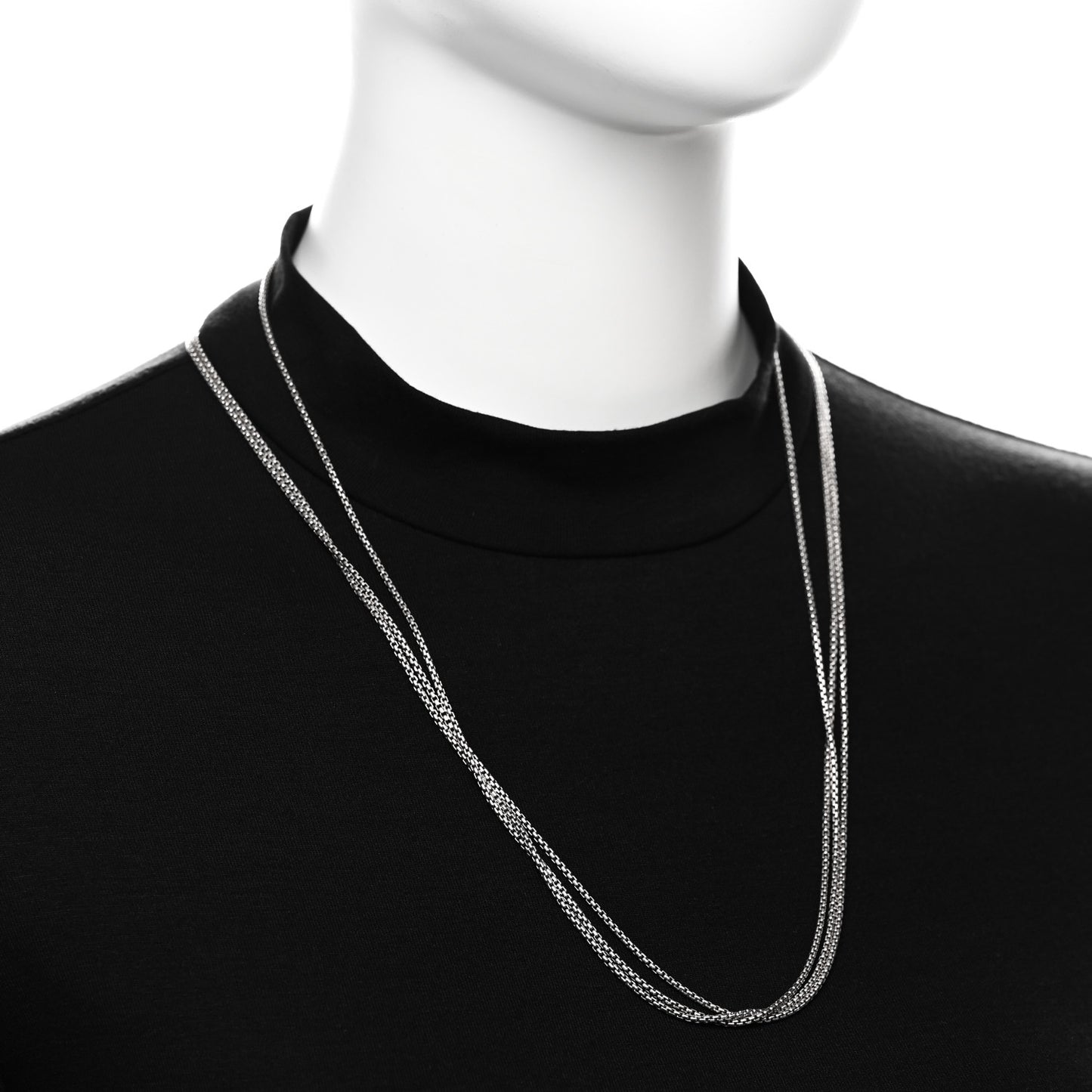 Sterling Silver 14K Yellow Gold 1.7mm Box Chain Necklace 72"