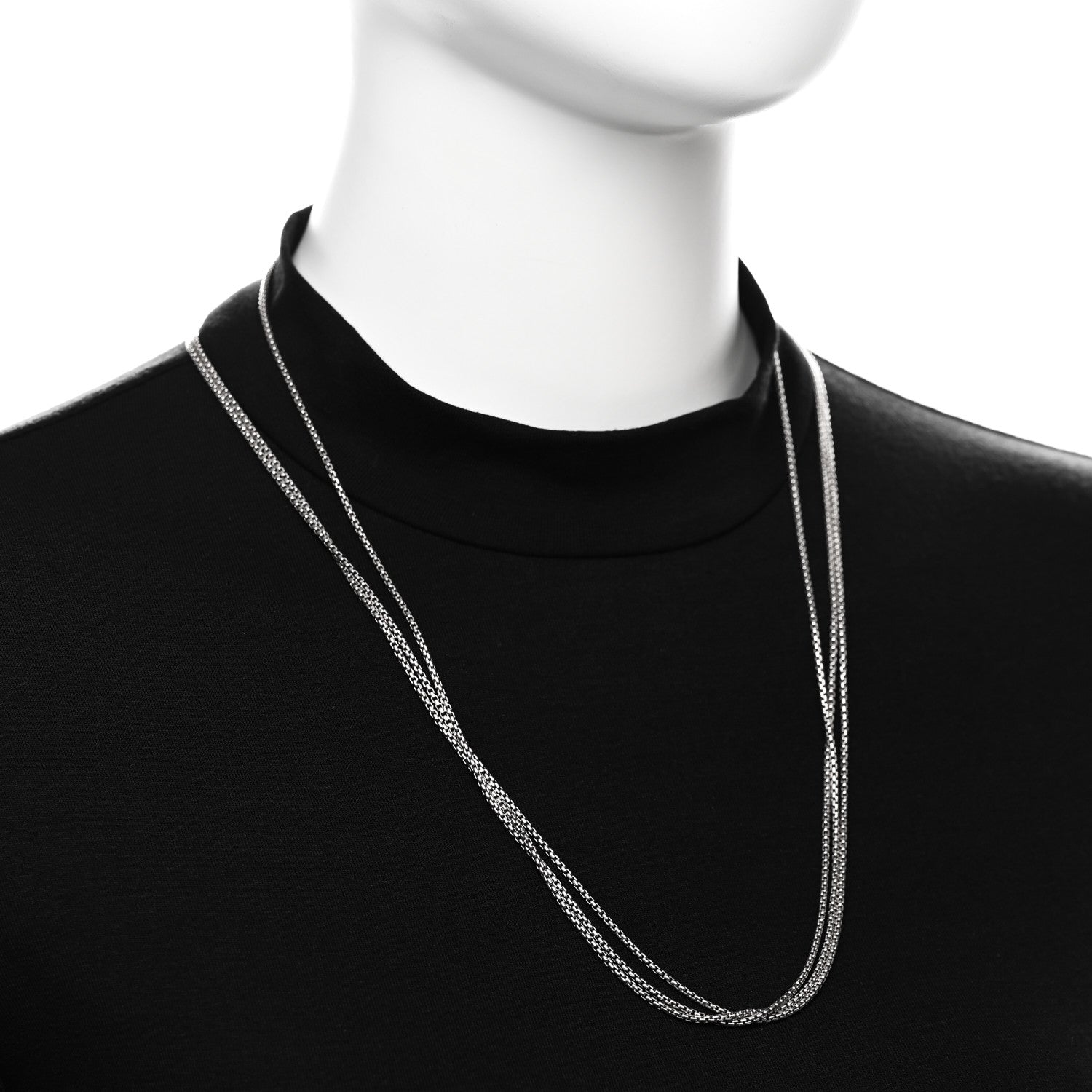 David Yurman Sterling Silver 14K Yellow Gold 1.7mm Box Chain Necklace 72" 2 of 6
